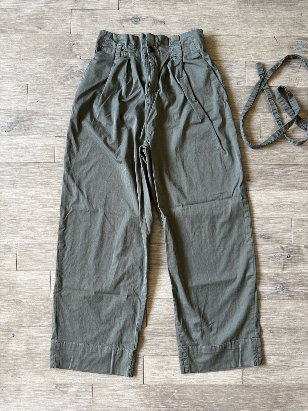 Everlane Organic Cotton Olive Cargo Trousers Size Medium